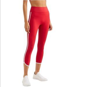 ALL ACCESS Red Leggings with White Stripes